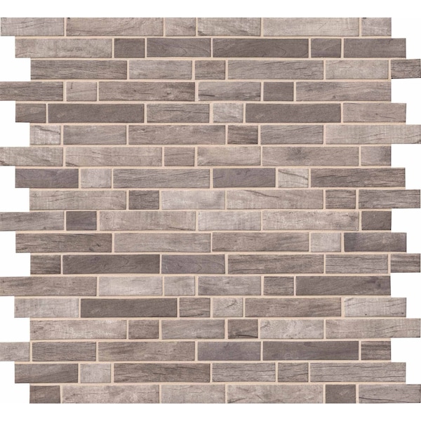 Msi Driftwood Interlocking 12 In. X 12 In. X 6 Mm Glass Mesh-Mounted Mosaic Tile, 15PK ZOR-MD-0139 - main